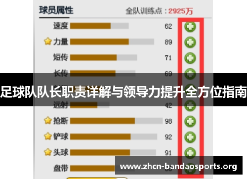 足球队队长职责详解与领导力提升全方位指南 足球队队长职责详解与领导力提升全方位指南