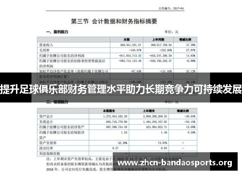 提升足球俱乐部财务管理水平助力长期竞争力可持续发展